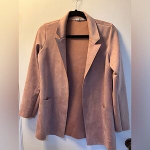 ✨ZARA Jackets & Coats | Suede Blazer | Pale Pink | Size: XS (0-2)